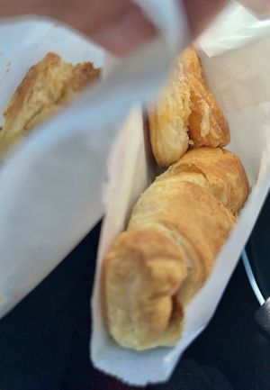Just a little close up to see how flakey the pastries are  at Vegan Delights in Miramar