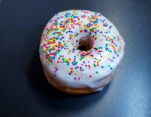 Vanilla frosted Donut at Vegan Delights in Miramar