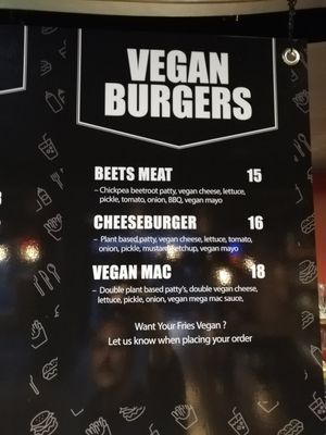 Vegan Menu (fries extra) at Burger Junkie in Launceston