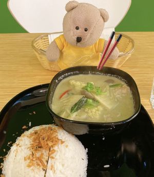 Meatless green curry rice  at Sove in Central Singapore