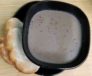 Mushroom soup at Sove in Central Singapore