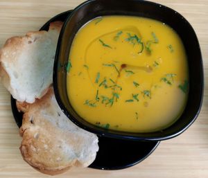 Butternut soup at Sove in Central Singapore