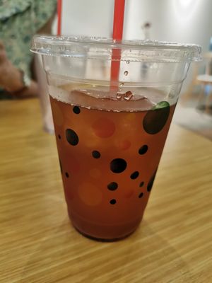 Homemade Lemongrass tea at Sove in Central Singapore