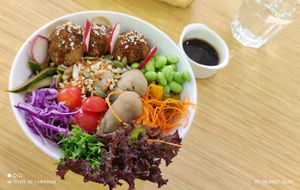 Japanese Meatless Meatball Bowl at Sove in Central Singapore