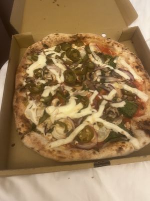 Vegan Green with added Jalapeños  at Gusto Pizza in Taipei
