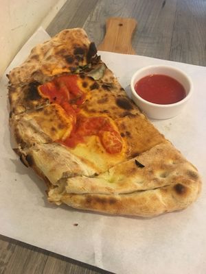vegan margarita calzone  at Gusto Pizza in Taipei