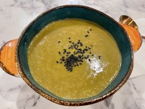 Creamy mushroom soup! Very flavorful!  at Veg Harmony in Minsk