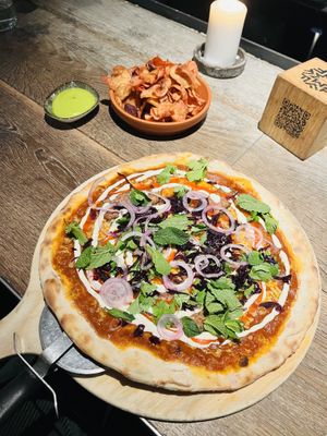 Kebab pizza. Unusual but delicious. at Fotografiska in Stockholm