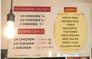 Wall menu at Chirp in New York City