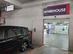 Enter through this warehouse section at Veggie Delight at Neo-Percept in West Singapore