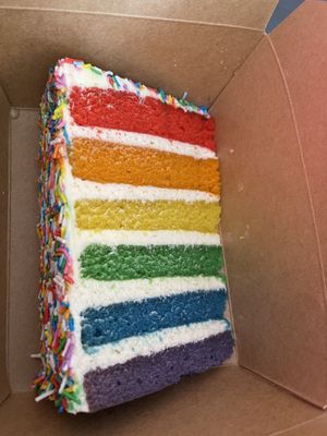 Rainbow cake at Kale My Name in Chicago