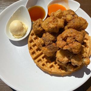 Cauli wings and waffles at Kale My Name in Chicago