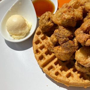 Caul wings and waffles at Kale My Name in Chicago