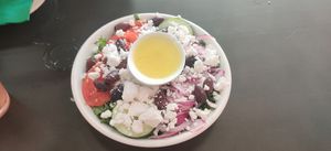 Greek salad at Kale My Name in Chicago