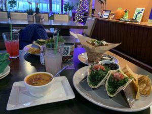 Limeades, tacos, fries and soup :-) at Kale My Name in Chicago