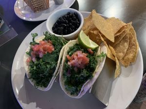 Fried avocado tacos at Kale My Name in Chicago