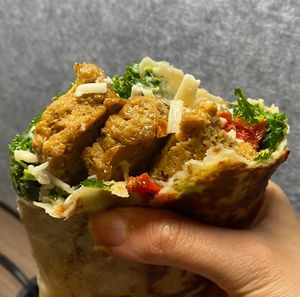 Big fat chunks of seitan!  at Kale My Name in Chicago