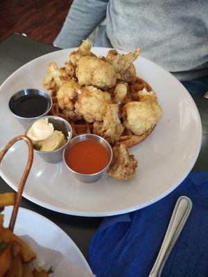 Cauliflower and waffles at Kale My Name in Chicago