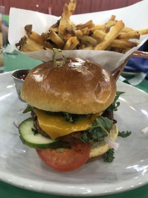 Burger & fries  at Kale My Name in Chicago
