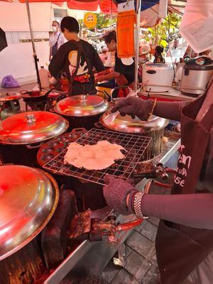 Coconut pancakes at Vegan Food Crawl - Bangkok in Bangkok