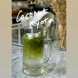 Japan in Thailand with a twist!Coconut drink with matcha at Vegan Food Crawl - Bangkok in Bangkok