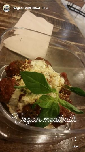 Yum! Shitake mushrooms with almond bits meatballs. at Vegan Food Crawl - Bangkok in Bangkok