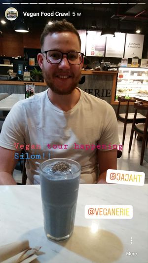 Story of blue milkshake. Shakes and traditional flowers used in drinks. Personal tour all the way from UK.  at Vegan Food Crawl - Bangkok in Bangkok