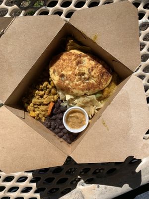 Combo plate 🍽 at Ras Rody's Jamaican Vegan  in Santa Fe