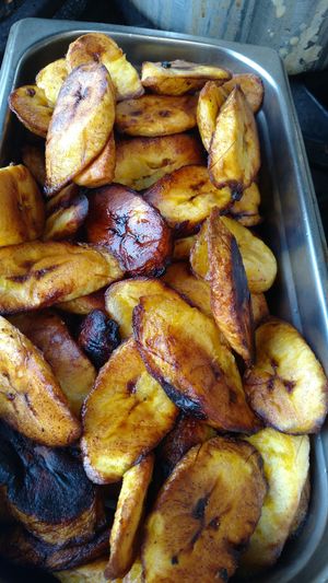 Fried plantains at Ras Rody's Jamaican Vegan  in Santa Fe