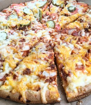 1/2 vegan cheeseburger and 1/2 vegan sloppy Daniel at CountryStyle in Bridgeville