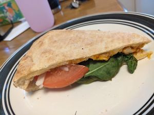 Buffalo "chicken" flatbread (also came with a side of vegan ranch!) at CountryStyle in Bridgeville