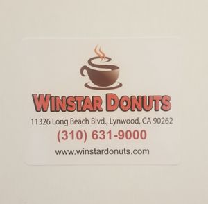 Business logo and info... at Winstar Donuts in Lynwood