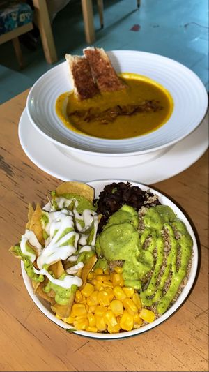 Mejor sopa de Colombia + bowl del día  at Dulcinea Café Vintage in Cali