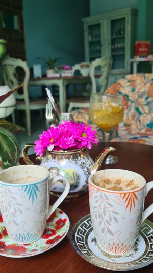 Cappuccino with soy milk at Dulcinea Café Vintage in Cali