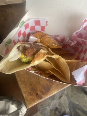 Enchiladas super tasty with a really good salsa  at Dulcinea Café Vintage in Cali