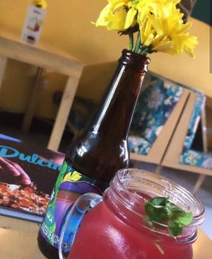 agua de jaimaica  at Dulcinea Café Vintage in Cali