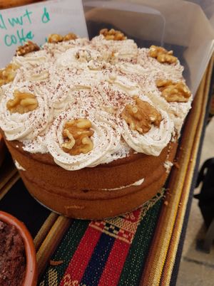 Walnut and coffe cake at Bolivian Pastries in Wivenhoe