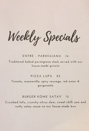 Weekly specials at Nonna's Nightmare in West End