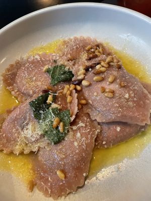 Mushroom ravioli   at Nonna's Nightmare in West End