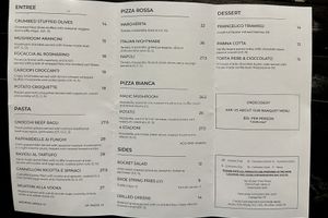 Winter 2023 menu  at Nonna's Nightmare in West End