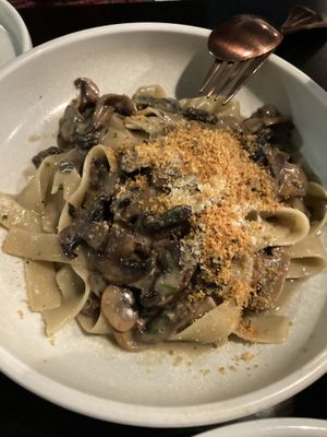 mushroom pasta  at Nonna's Nightmare in West End