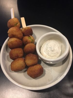 Crumbed Stuffed Olives at Nonna's Nightmare in West End