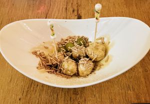 Los diablitos (chocolate fritters)  at L'Embuscade in Paris