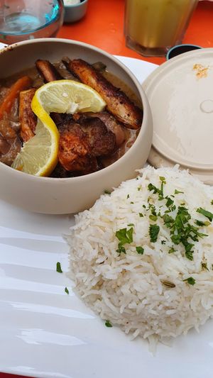 Yassa with king oyster mushrooms (eryngii) at L'Embuscade in Paris