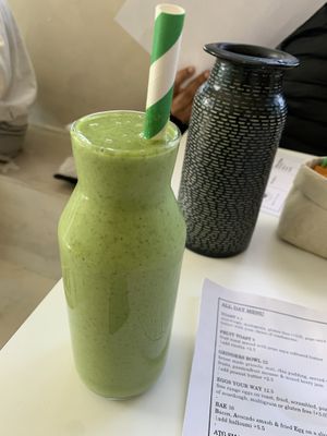 Tropical smoothie minus honey add spinach    at Against The Grind in Mill Park
