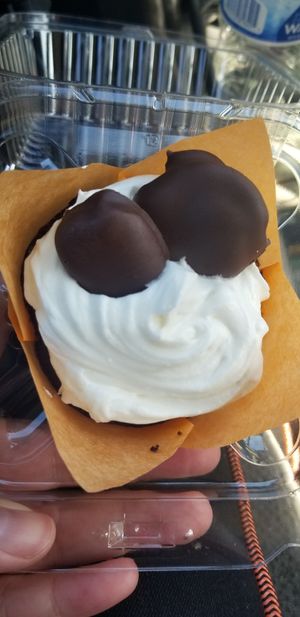 Chocolate apricot cupcake at Planted Bakery in Fort Worth