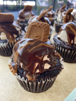 Chocolate Biscoff Cupcake at Planted Bakery in Fort Worth