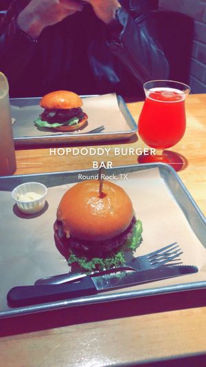 El Diablo Burger, (sub with Impossible patty). Cheese can be removed.  at Hopdoddy Burger Bar in Round Rock