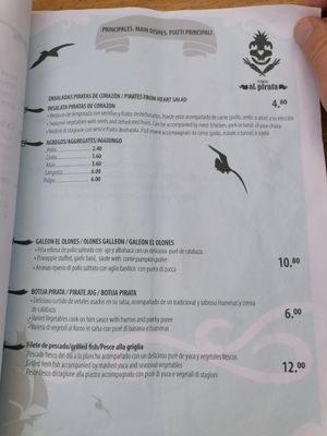 Main options - price in USD #Veganuary at Fonda Al Pirata in Havana