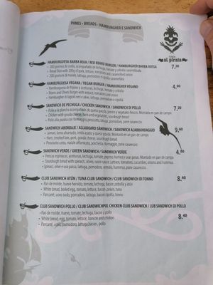 Burger and sandwich options #Veganuary at Fonda Al Pirata in Havana